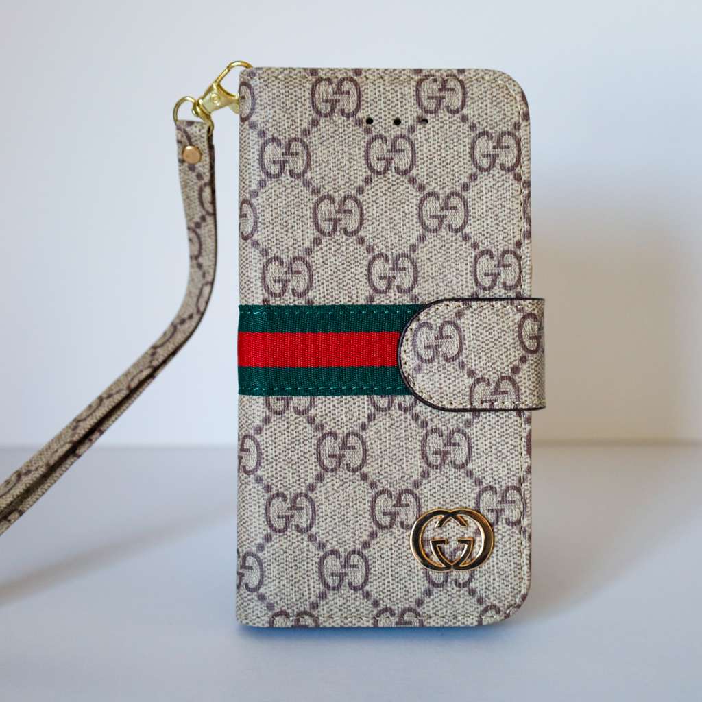 Gucci Wallet iPhone Case Beige Leather