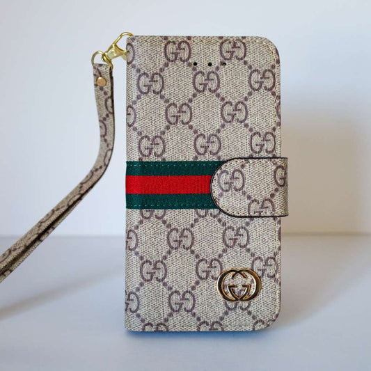 Gucci Wallet iPhone Case Beige Leather