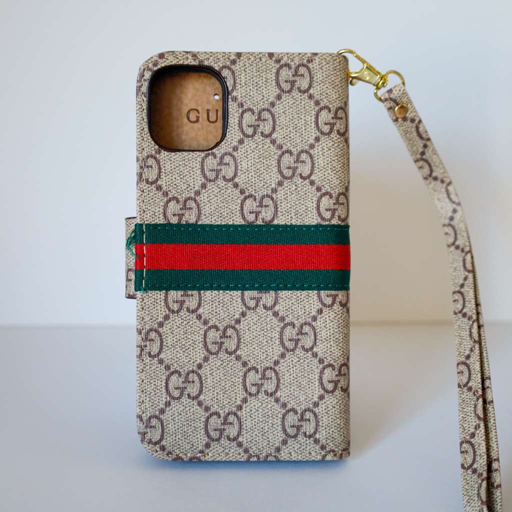 Gucci Wallet iPhone Case Beige Leather