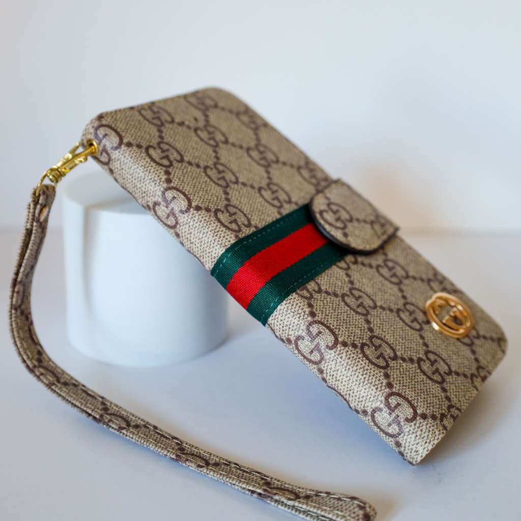 Gucci Wallet iPhone Case Beige Leather