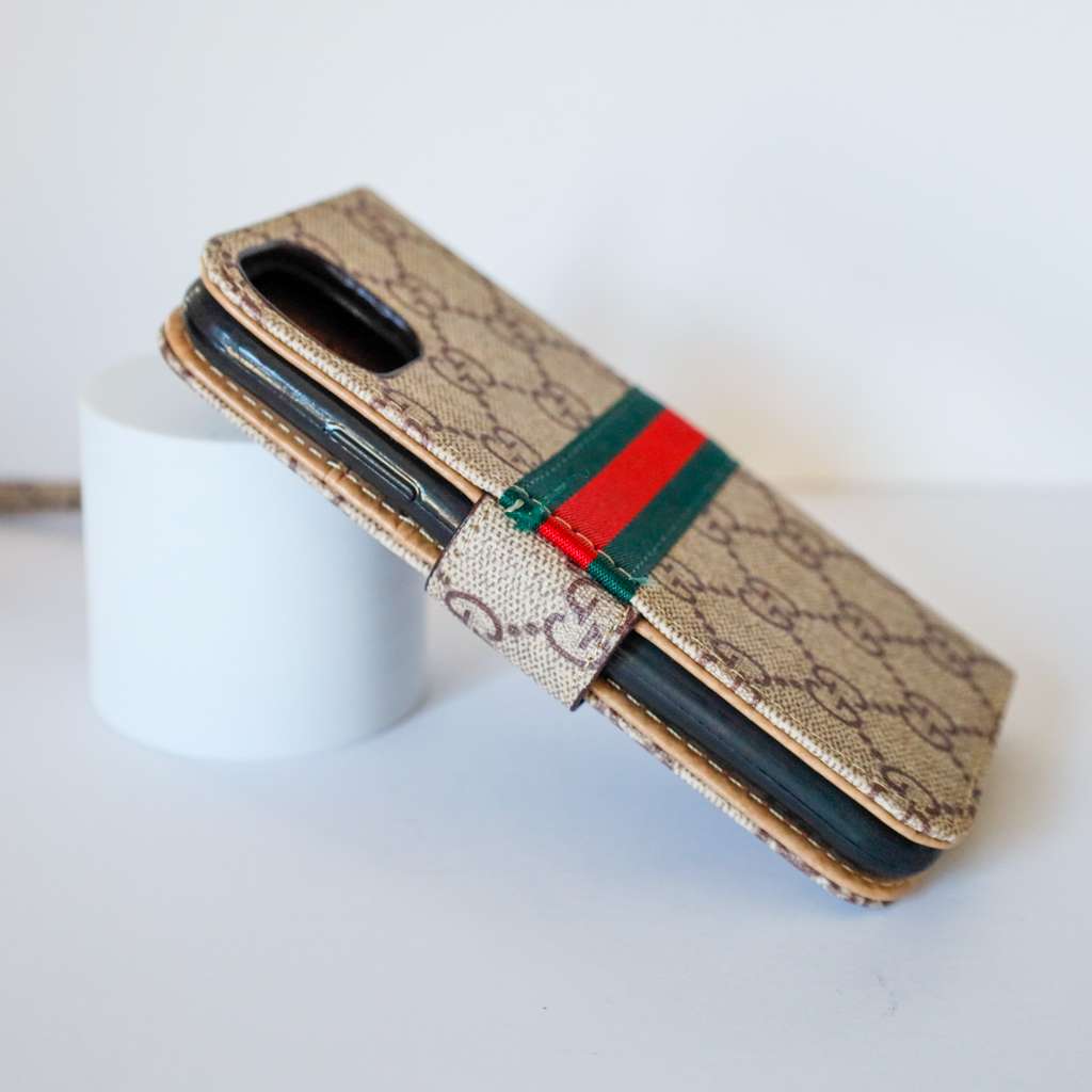 Gucci Wallet iPhone Case Beige Leather