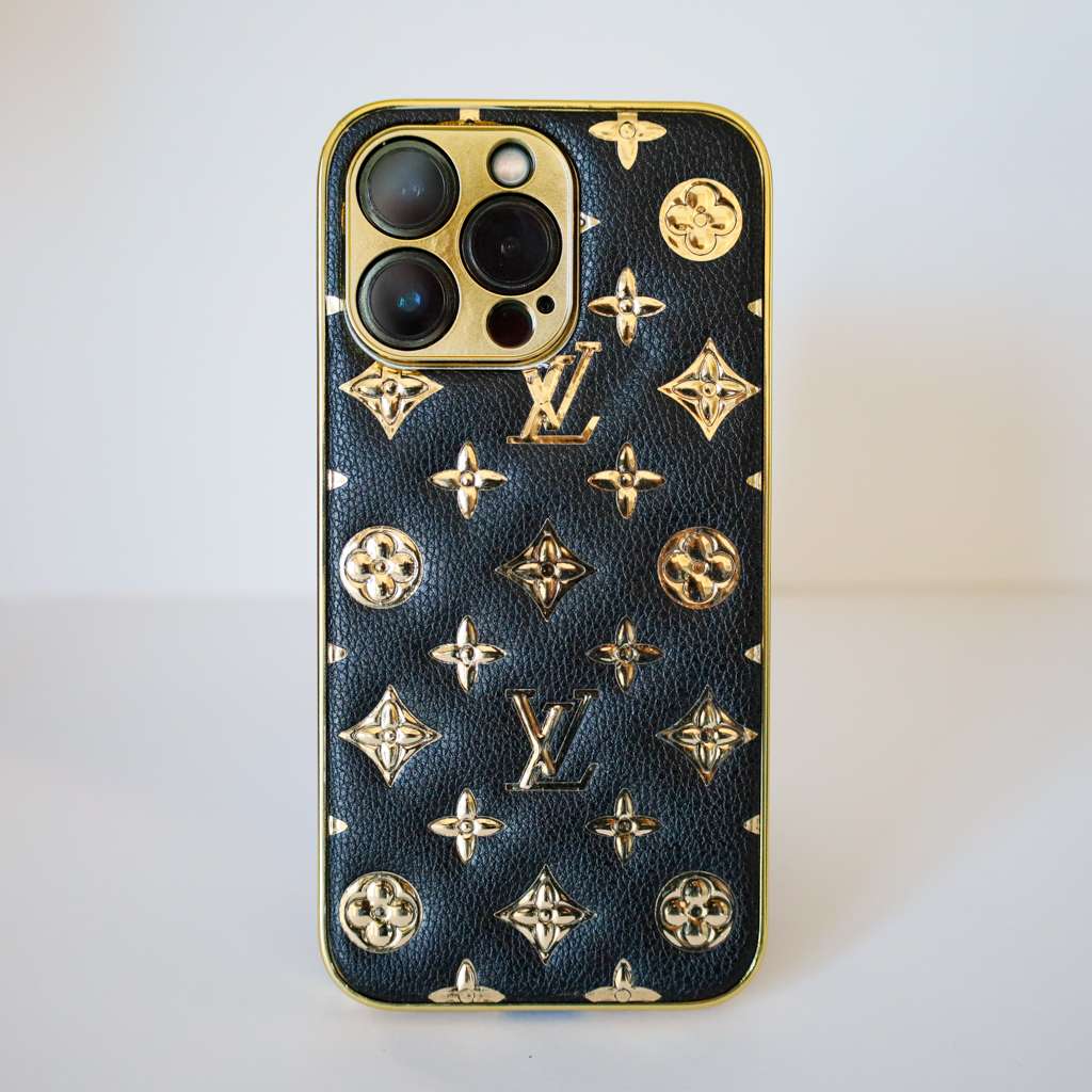 iPhone Glitter Case Leather Gold Letters 11 12 13 14 Pro Max