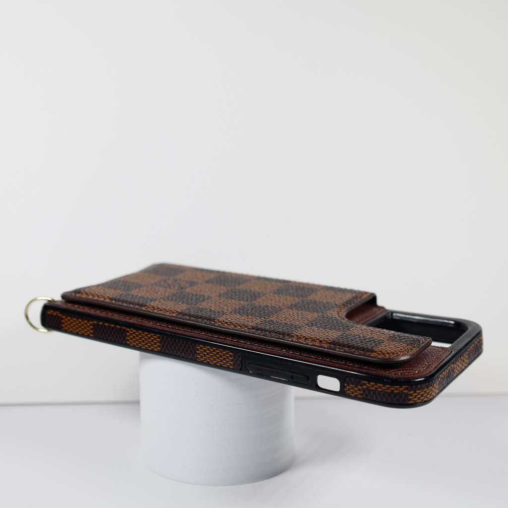 Crossbody Phone Case Designer Checkered Leather for iPhone