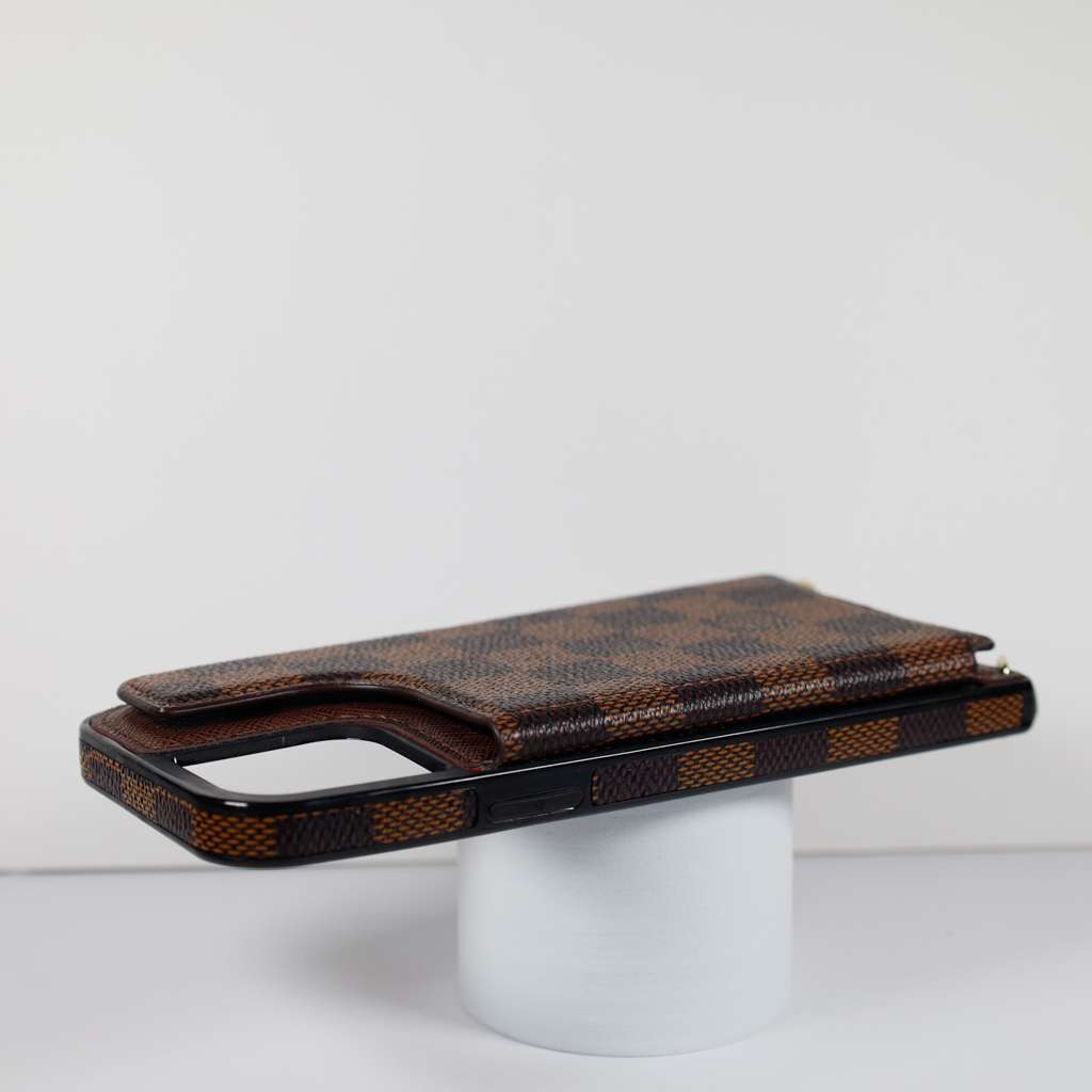 Crossbody Phone Case Designer Checkered Leather for iPhone