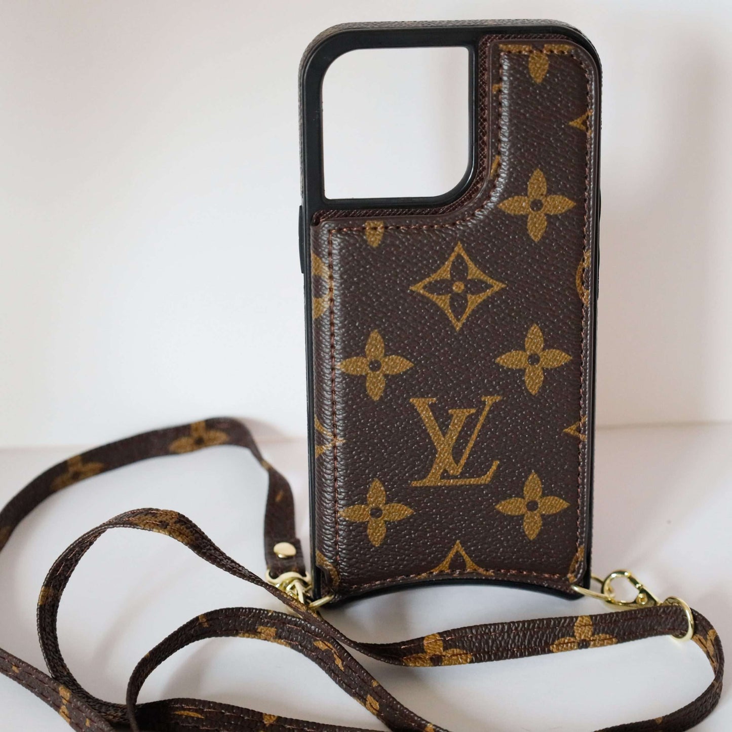 LV iPhone 13 Pro Max Case Monogram Leather