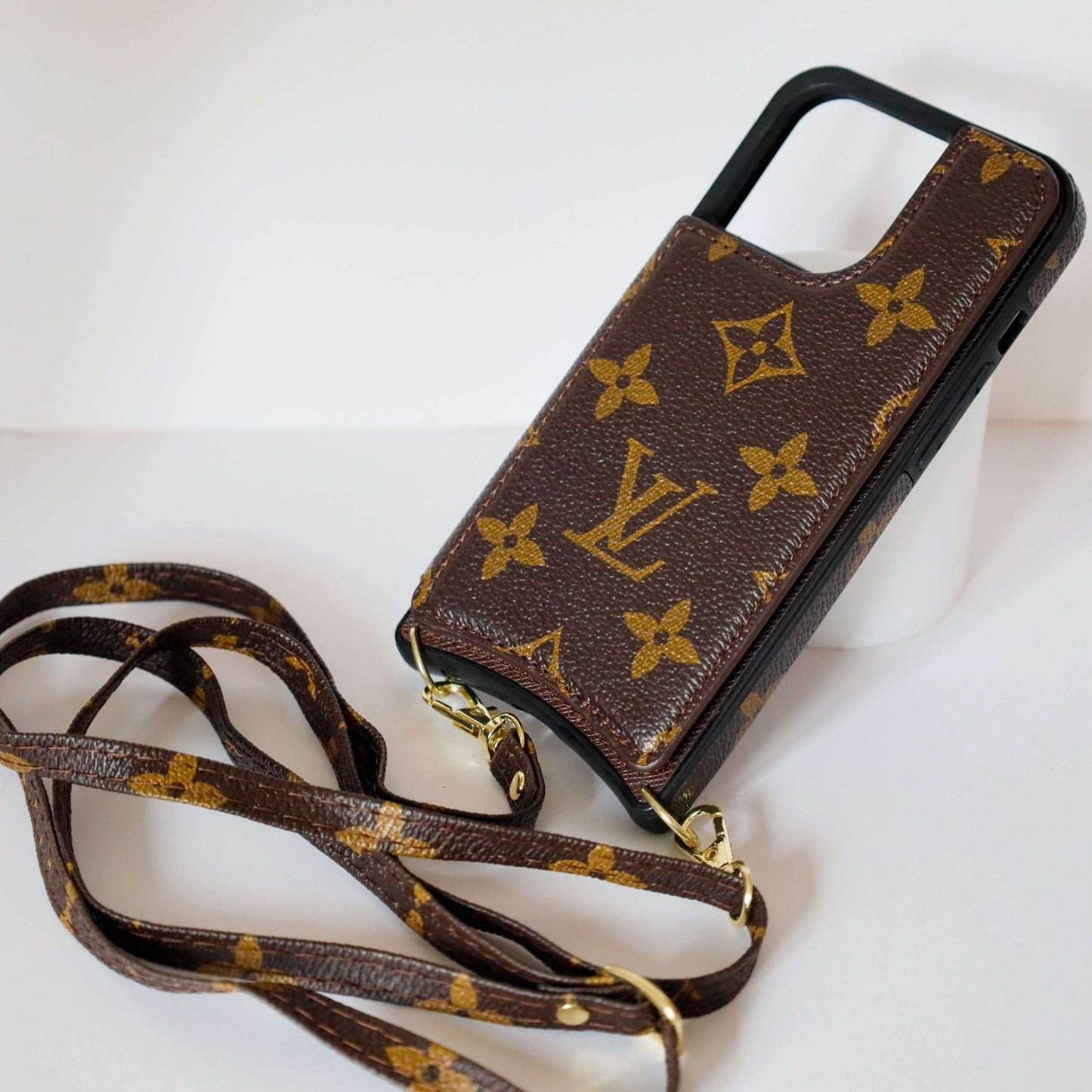 LV iPhone 13 Pro Max Case Monogram Leather