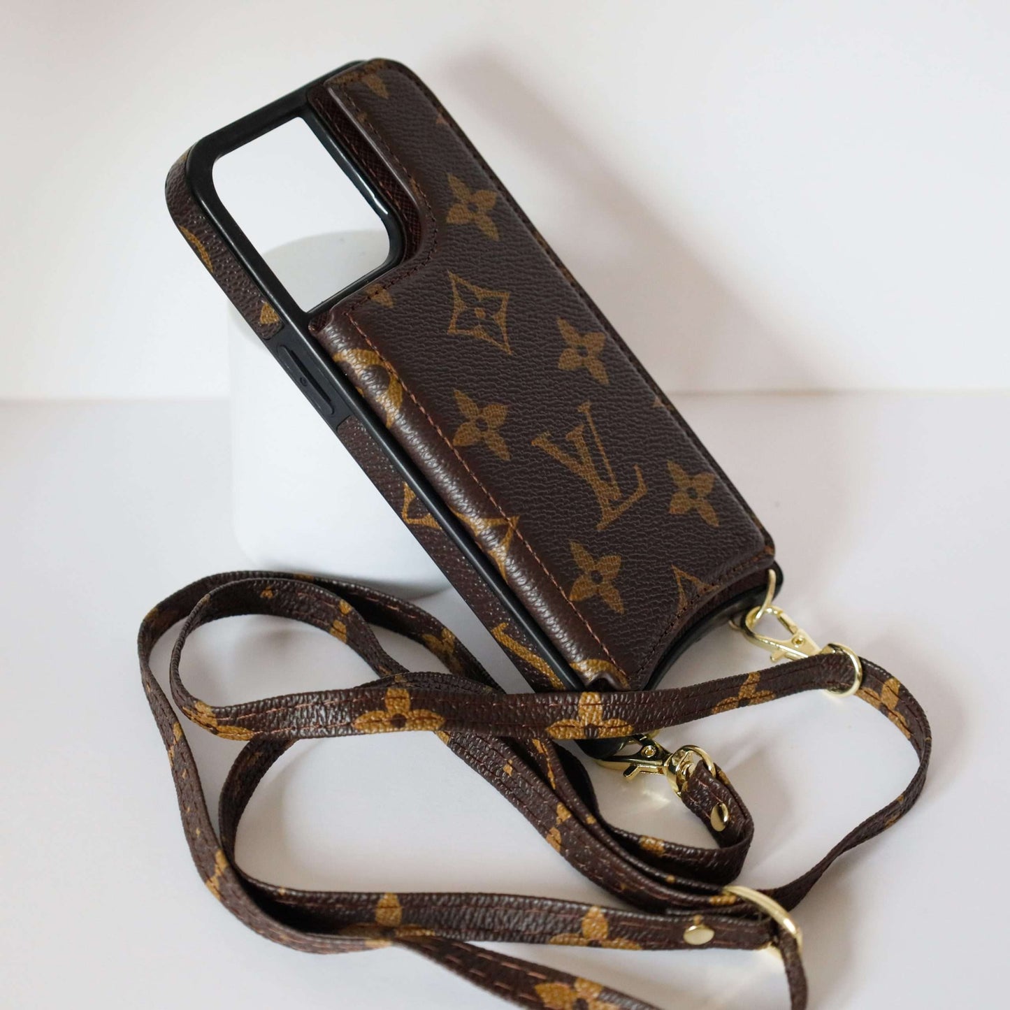 LV iPhone 13 Pro Max Case Monogram Leather