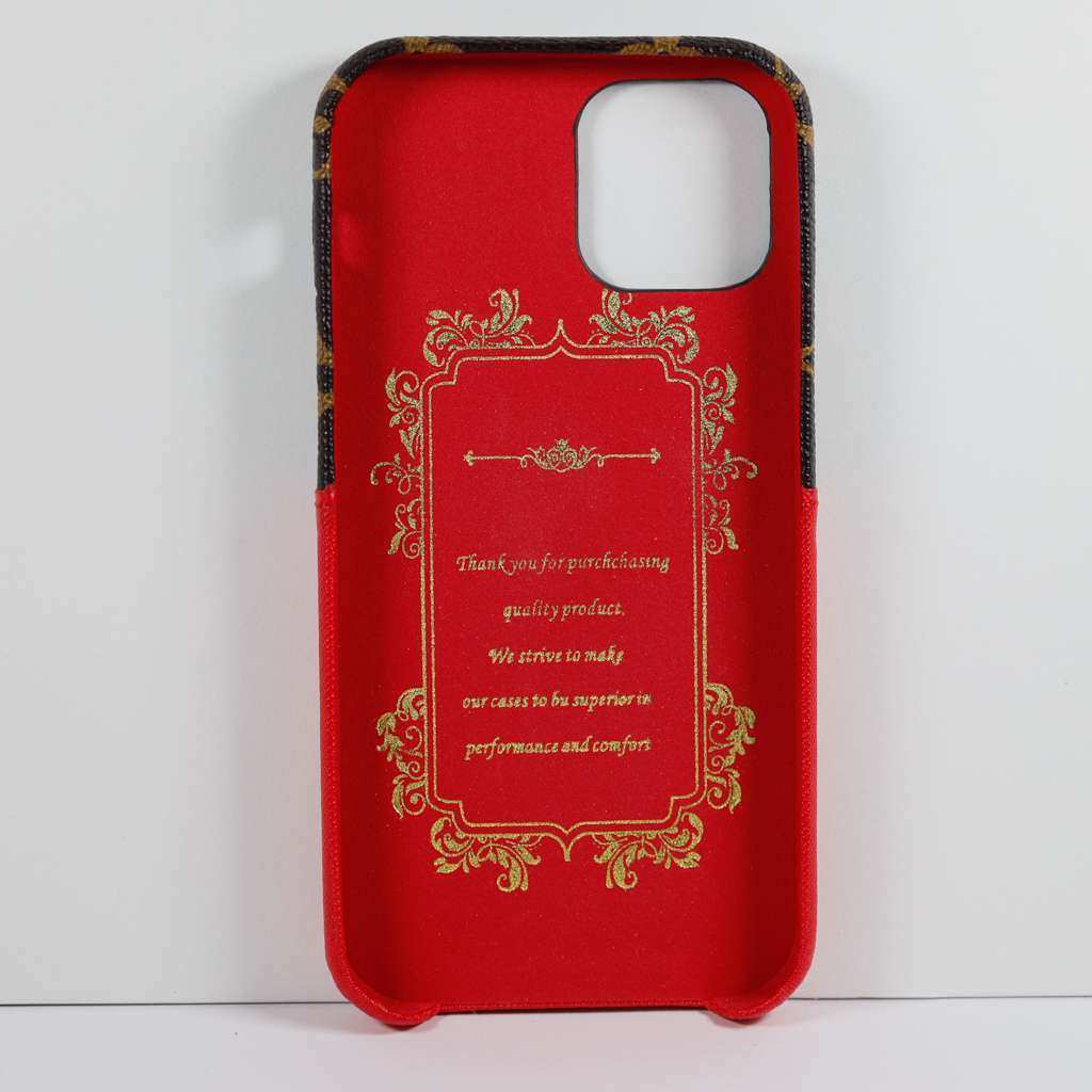 LV Phone Case Card Holder Red for iPhone X16 Pro Max Plus