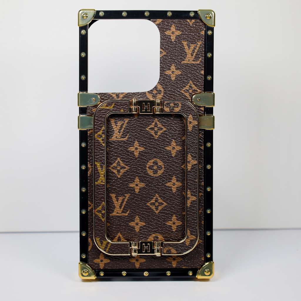 LV Trunk iPhone Case 11 12 13 14 Pro Max Plus with Kickstand