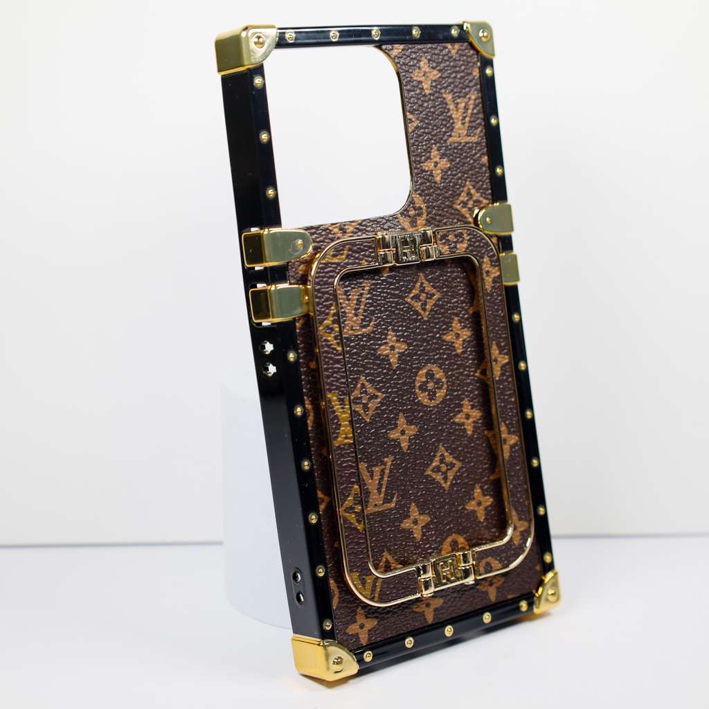 LV Trunk iPhone Case 11 12 13 14 Pro Max Plus with Kickstand