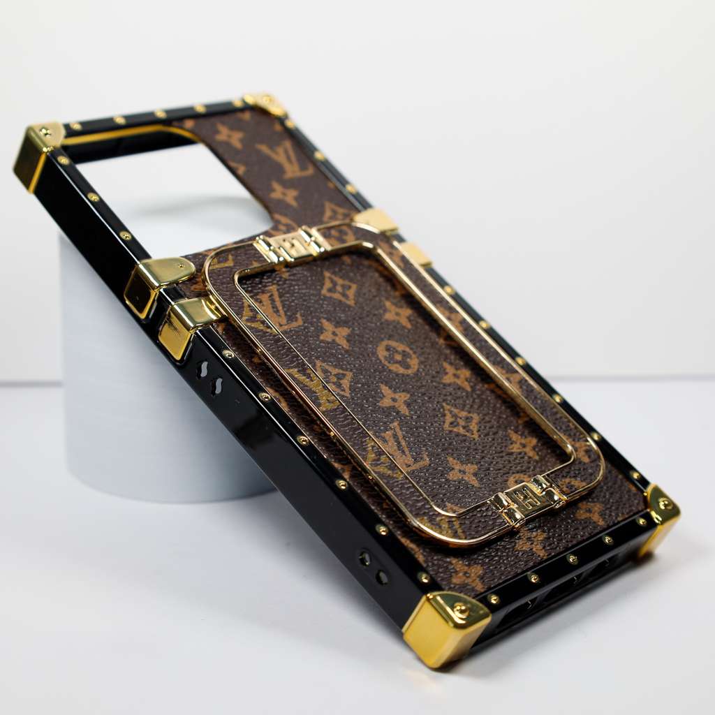 LV Trunk iPhone Case 11 12 13 14 Pro Max Plus with Kickstand