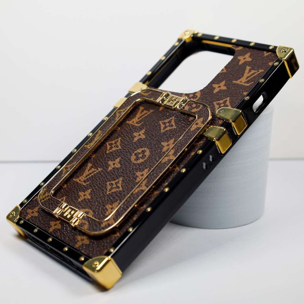 LV Trunk iPhone Case 11 12 13 14 Pro Max Plus with Kickstand