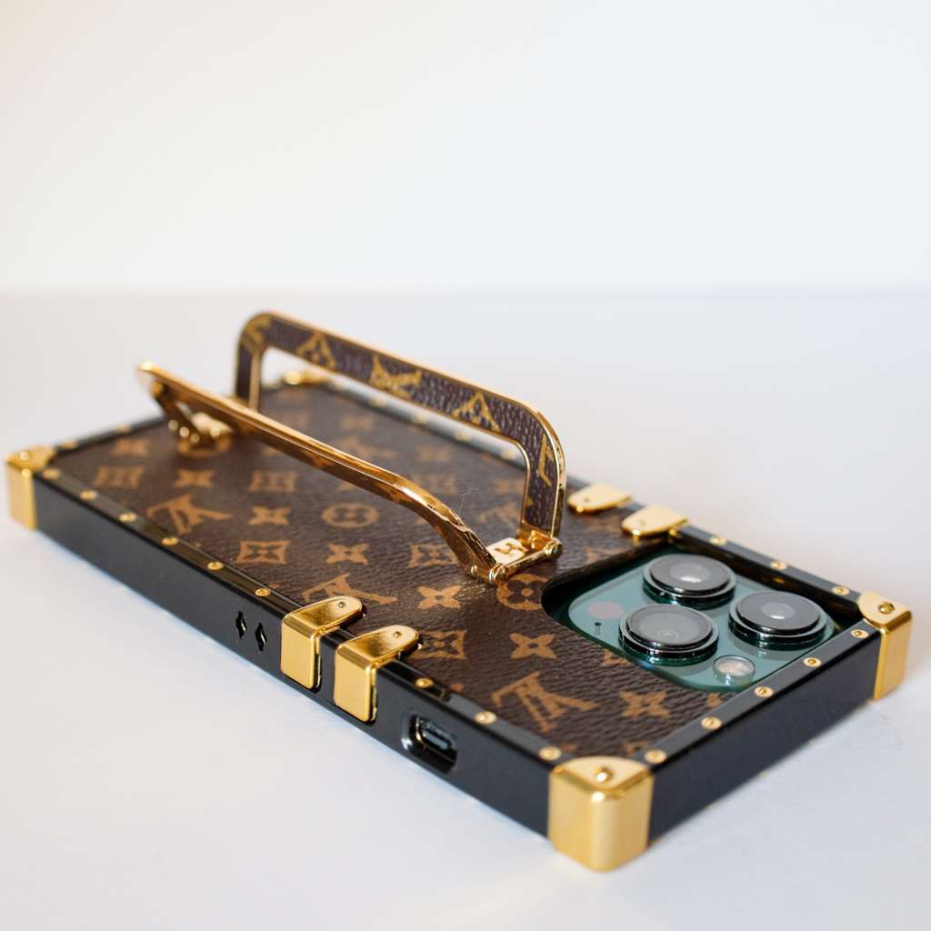 LV Trunk iPhone Case 11 12 13 14 Pro Max Plus with Kickstand
