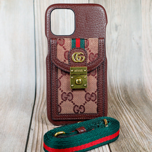 Gucci Design iPhone Case Crossbody Style 1115 Pro Max Plus