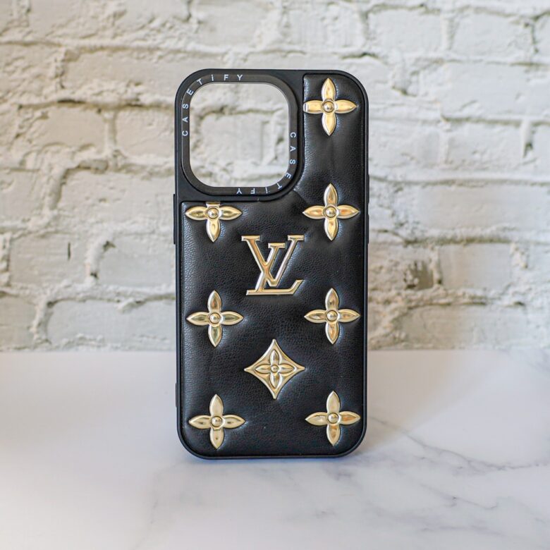 LV iPhone Case Stamped Letters Design for 11 12 13 14 Pro Max