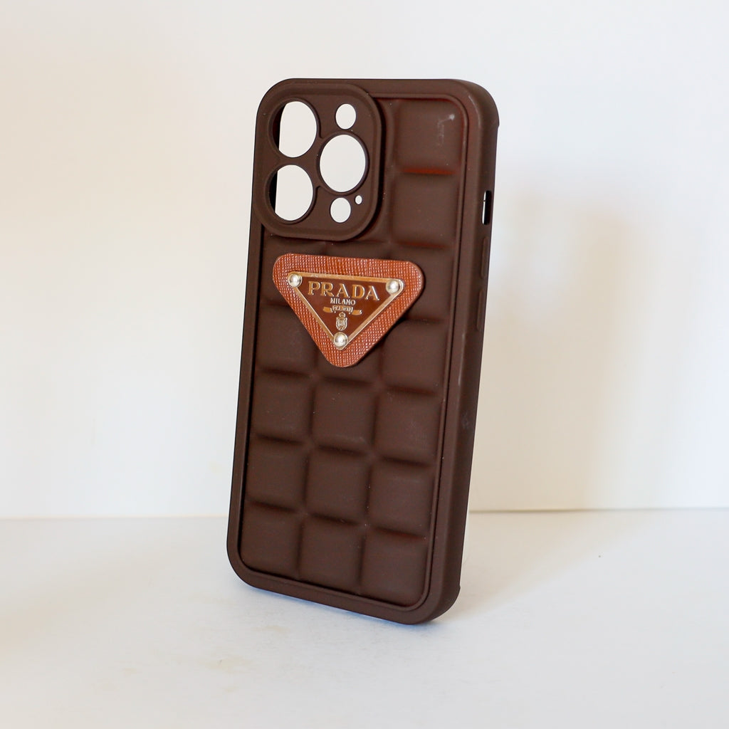 3D Cute Plaid Design Prada iPhone Case