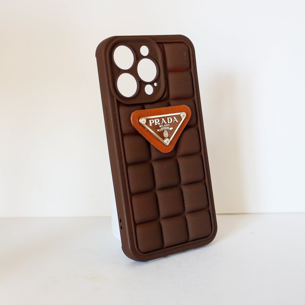 3D Cute Plaid Design Prada iPhone Case