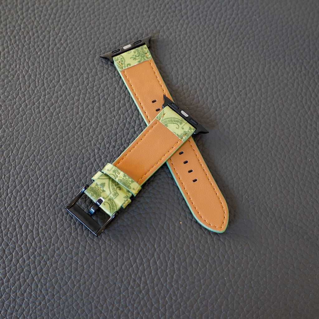 Luxury GG Leather Apple Watch Band Wrist Strap