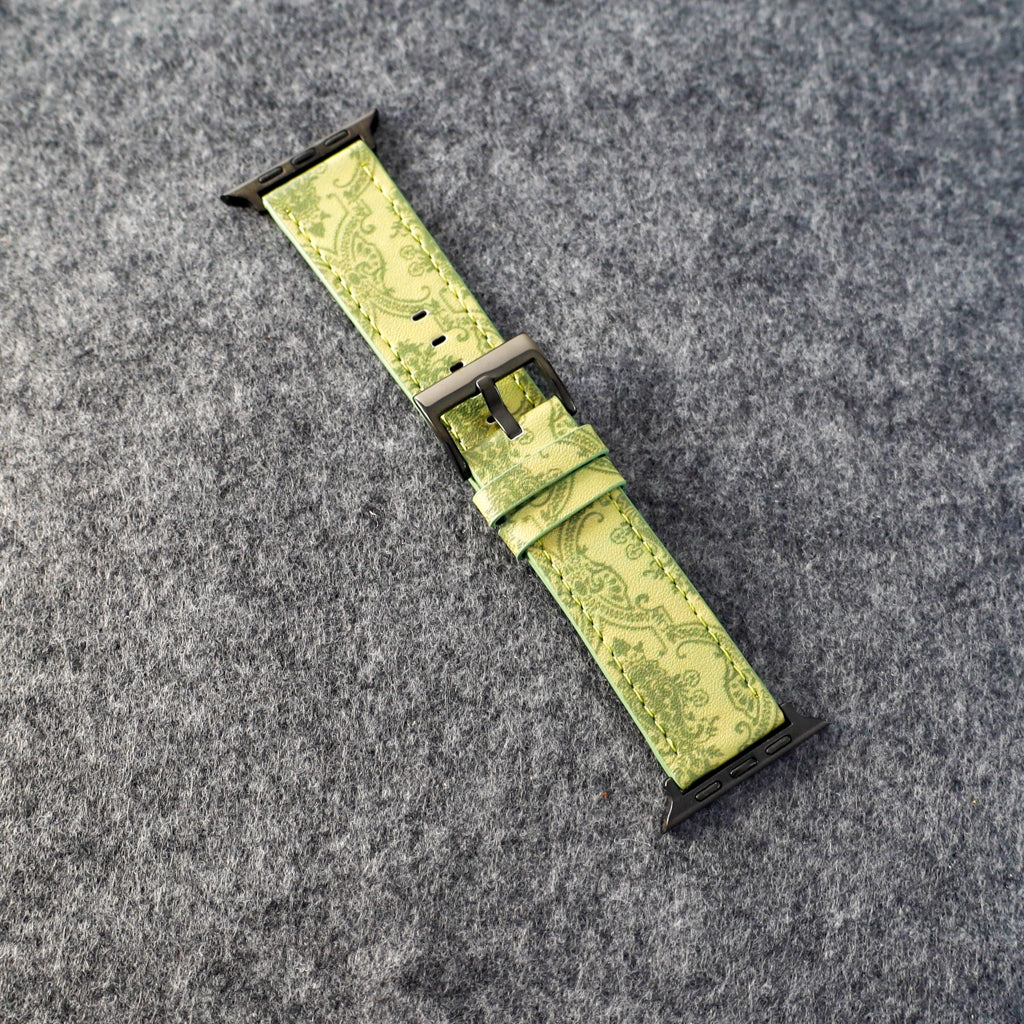 Luxury GG Leather Apple Watch Band Wrist Strap