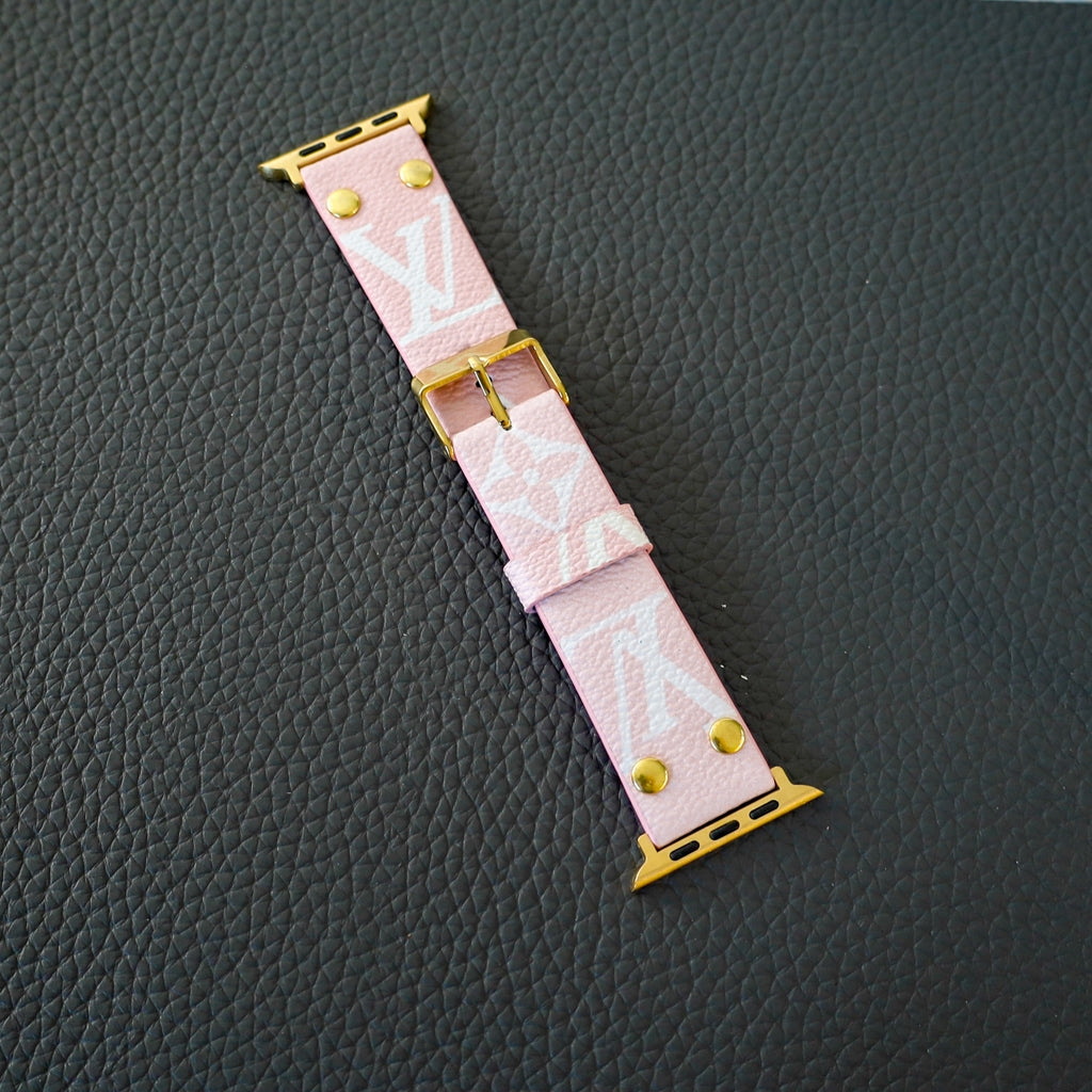 Pink Monogram LV iWatch Band