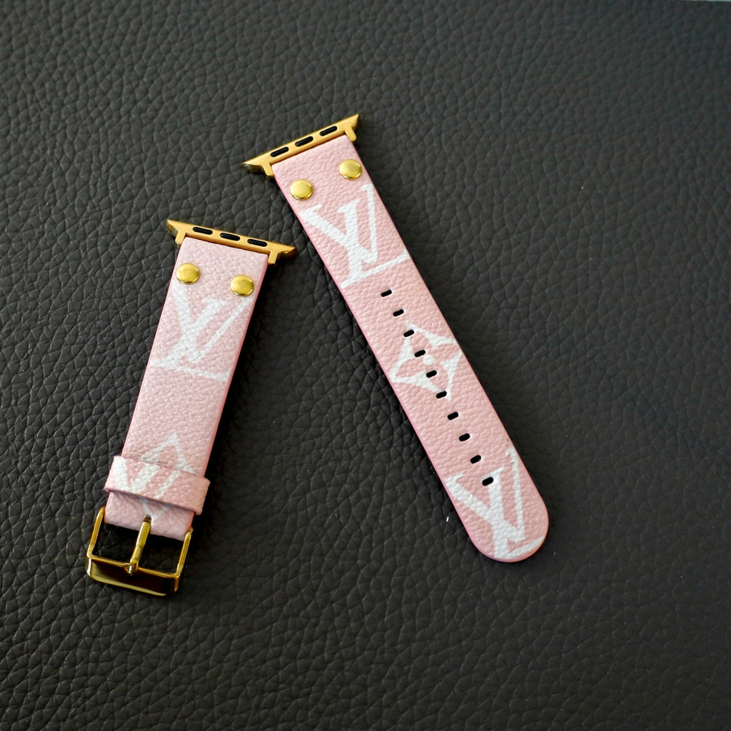 Pink Monogram LV iWatch Band