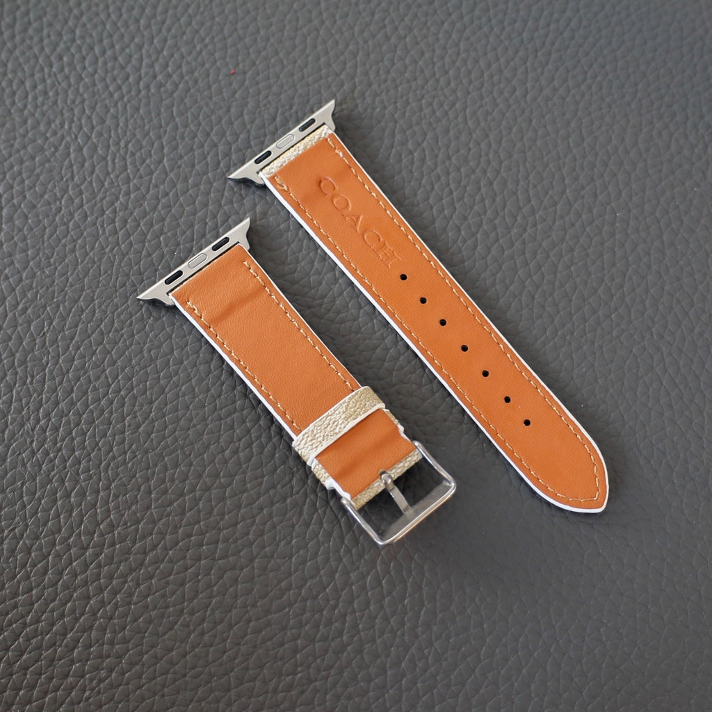 Coach Band Apple Watch Light Beige Leather