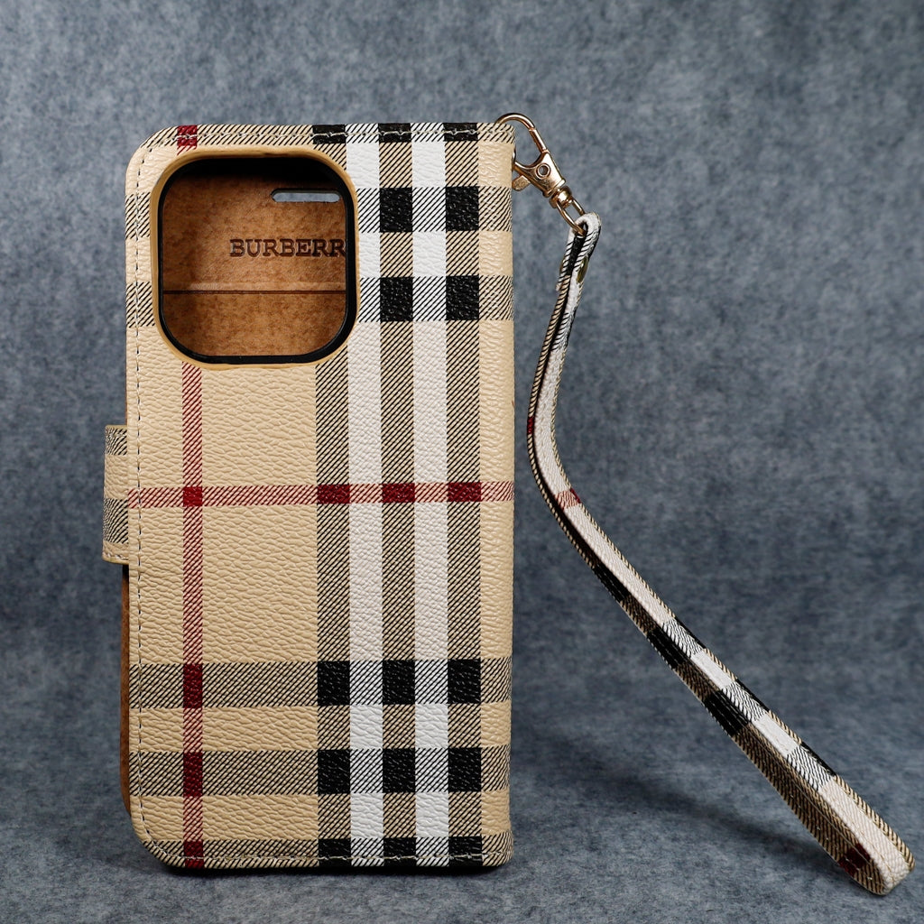 Burberry iPhone Case Wallet Style for 11 12 14 15 16 17
