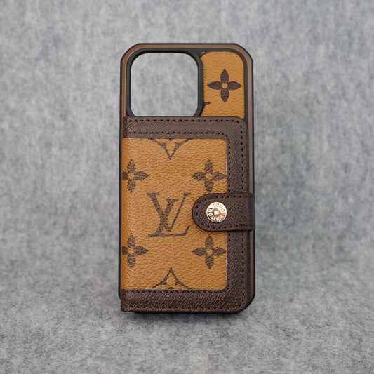 LV Card Slot Wallet Case for iPhone 1216 Pro Max Plus Series