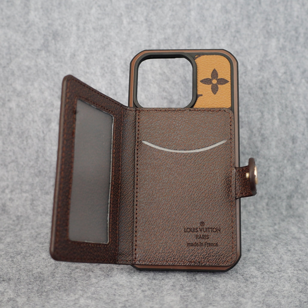 LV Card Slot Wallet Case for iPhone 1216 Pro Max Plus Series