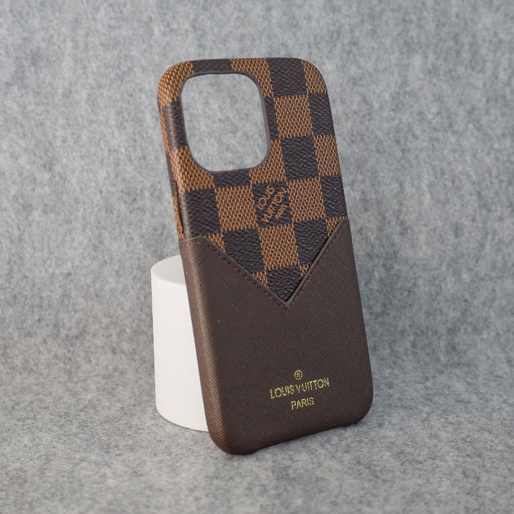Brown Checkered Phone Case X 11 12 13 14 Pro Max