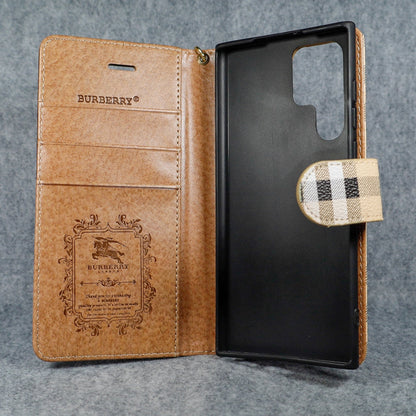 Burberry Wallet Phone Case Samsung Galaxy S22 23 24 25 Plus