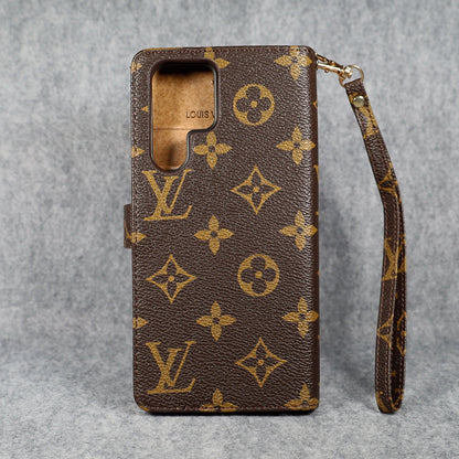 LV Monogram Leather Phone Case for Samsung Galaxy S22  S25