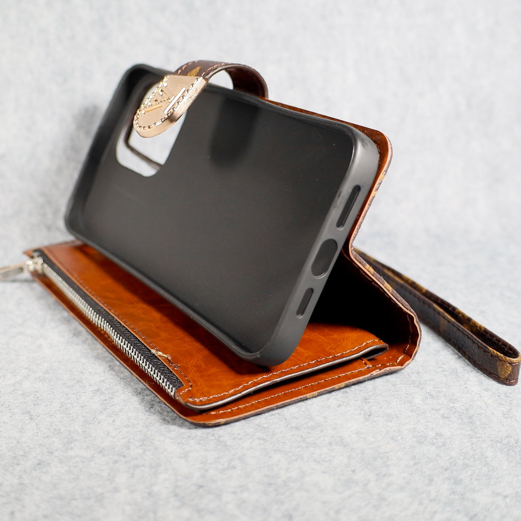 LV iPhone Folio Case with Card Holder and Zipper