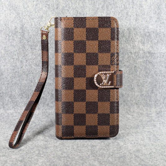 Designer Wallet LV Phone Case Zipper Wallet Kickstand for iPhone