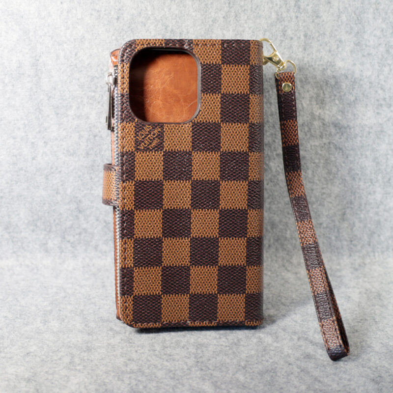 Designer Wallet LV Phone Case Zipper Wallet Kickstand for iPhone