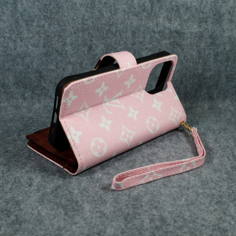 Luxury LV Wallet iPhone Case Zip Kickstand Function for iPhone