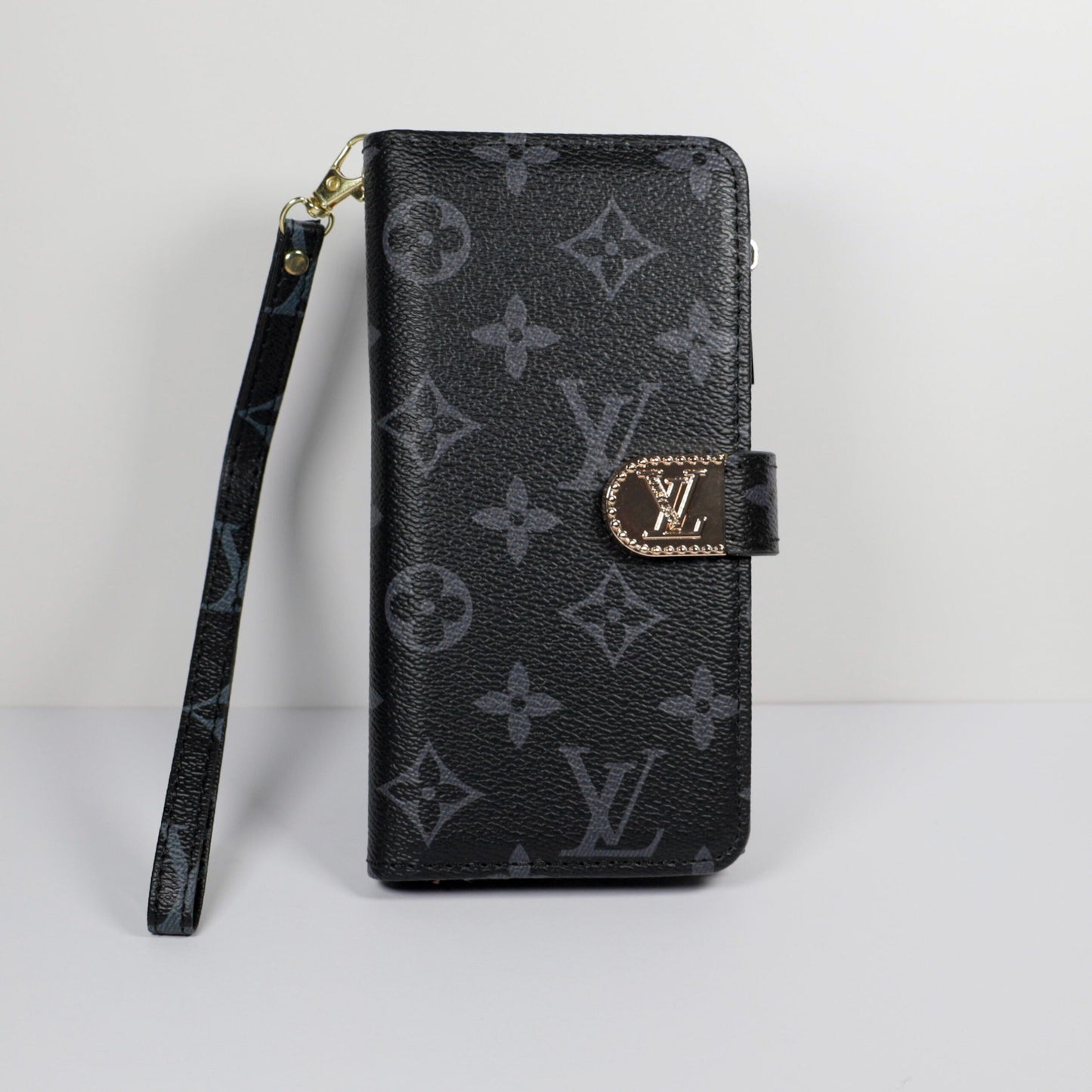 Luxury LV Wallet Phone Case Zipper Wallet Kickstand for iPhone