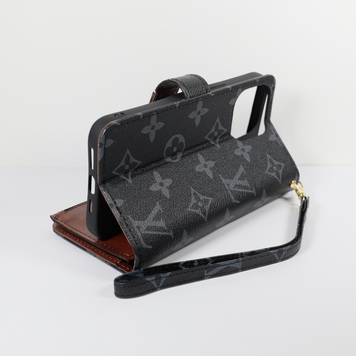 Luxury LV Wallet Phone Case Zipper Wallet Kickstand for iPhone
