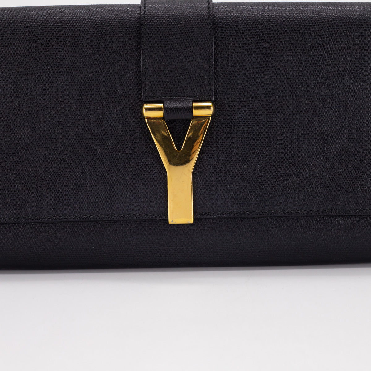 Saint Laurent Luxury Leather Black Clutch Black