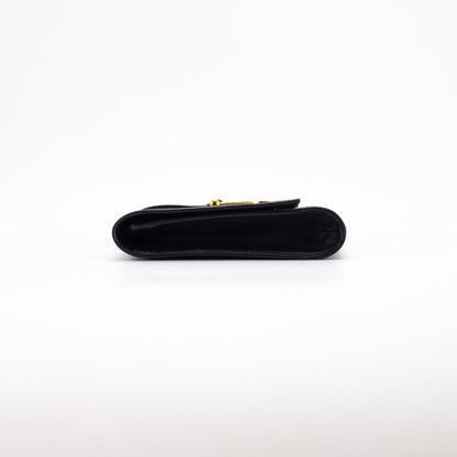 Saint Laurent Luxury Leather Black Clutch Black