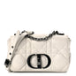 Christian Dior Calfskin Macrocannage Small Dior Caro Bag Ivory