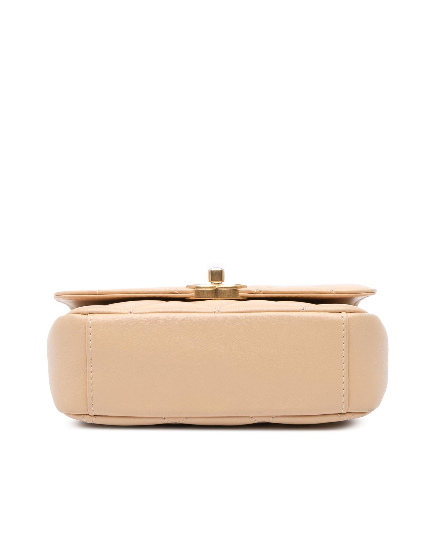 Quilted Lambskin Coin Flap Crossbody with Gold-Tone Chain Strap