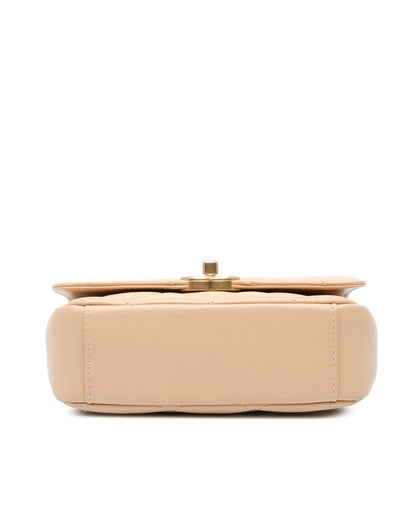 Quilted Lambskin Coin Flap Crossbody with Gold-Tone Chain Strap