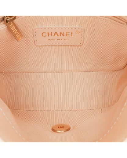 Quilted Lambskin Coin Flap Crossbody with Gold-Tone Chain Strap