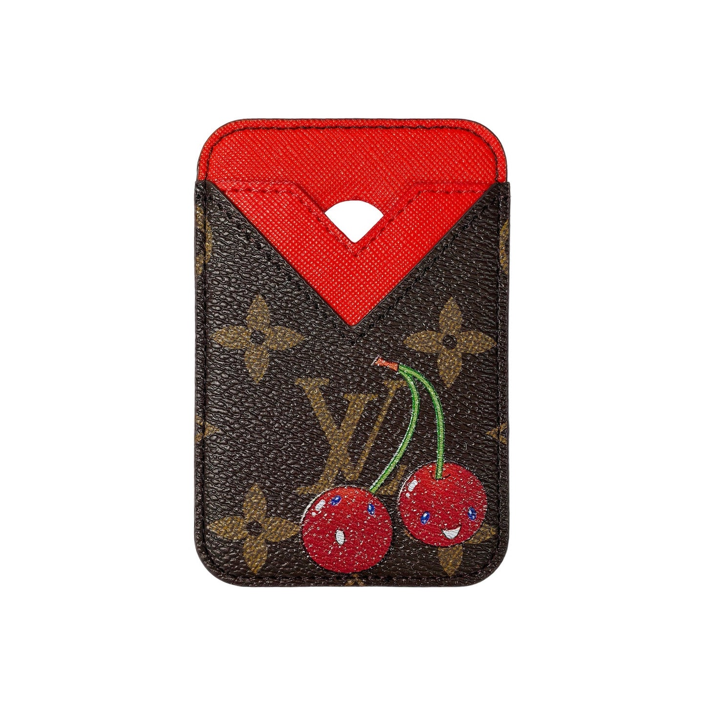 LV BROWN/RED MAGSAFE CARDHOLDER