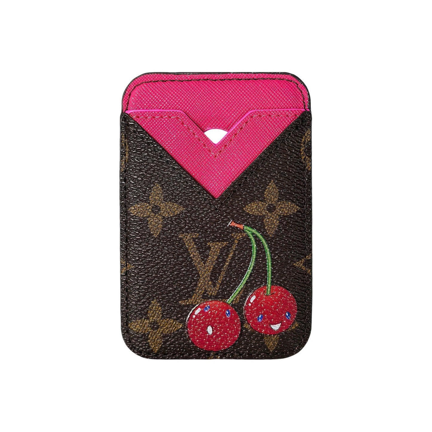 LV BROWN-PINK MAGSAFE CARDHOLDER