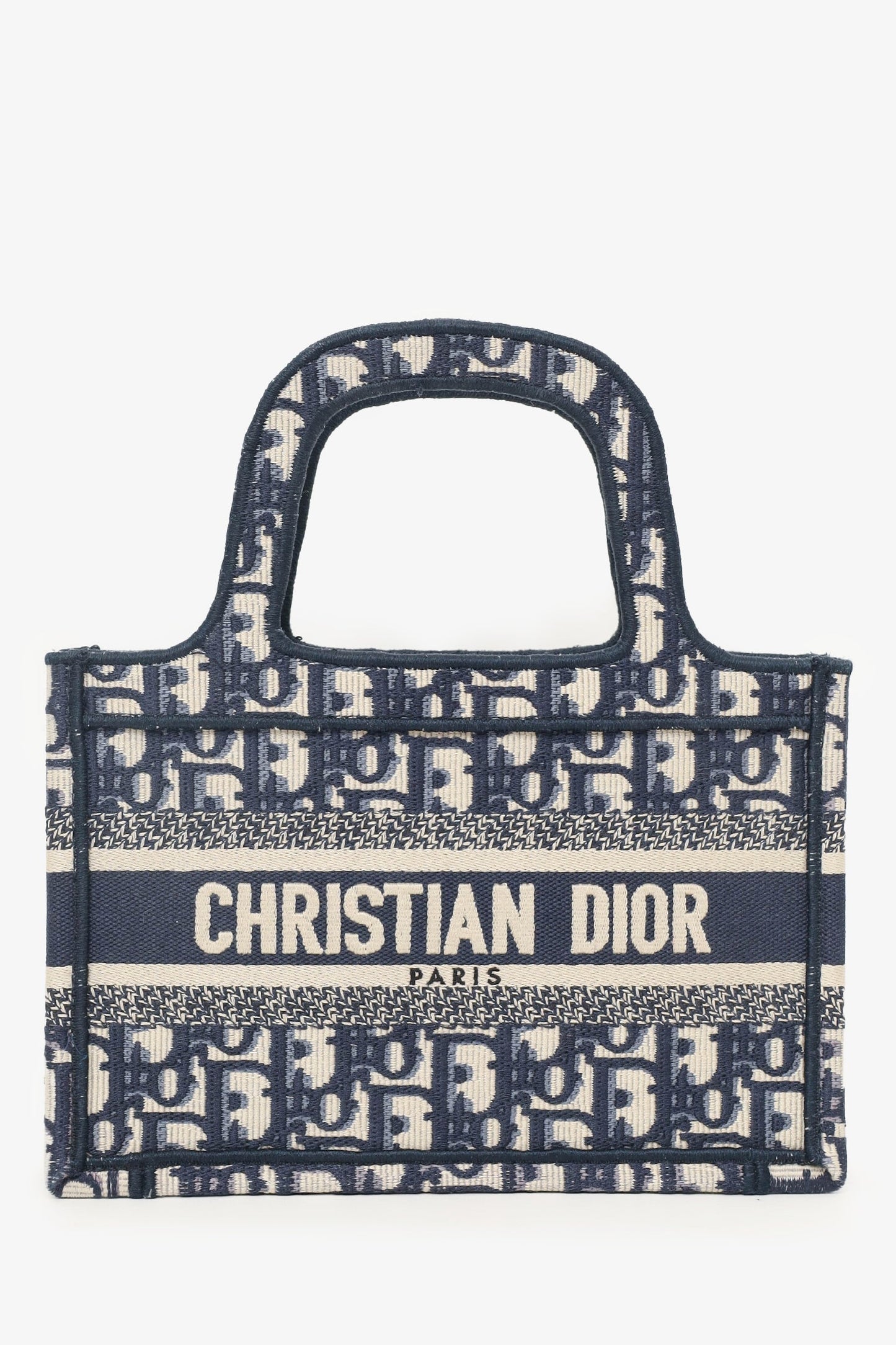 Christian Dior 2020 Navy Oblique Mini Book Tote