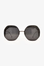 Fendi Black/Silver Tone Glitter Octangular Sunglasses