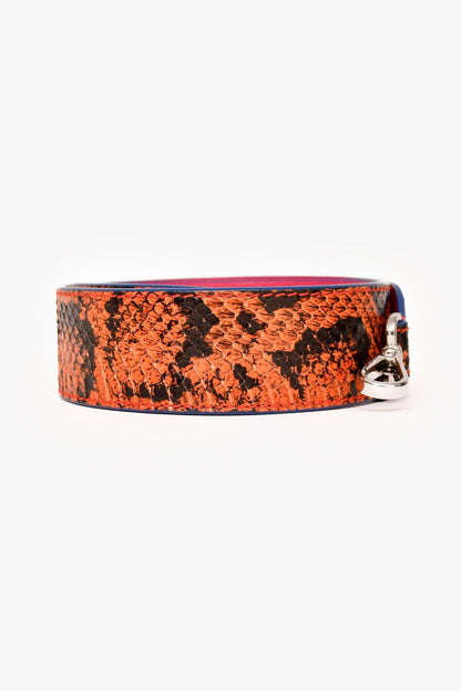 Fendi Pink/Orange Python/Leather Bag Strap
