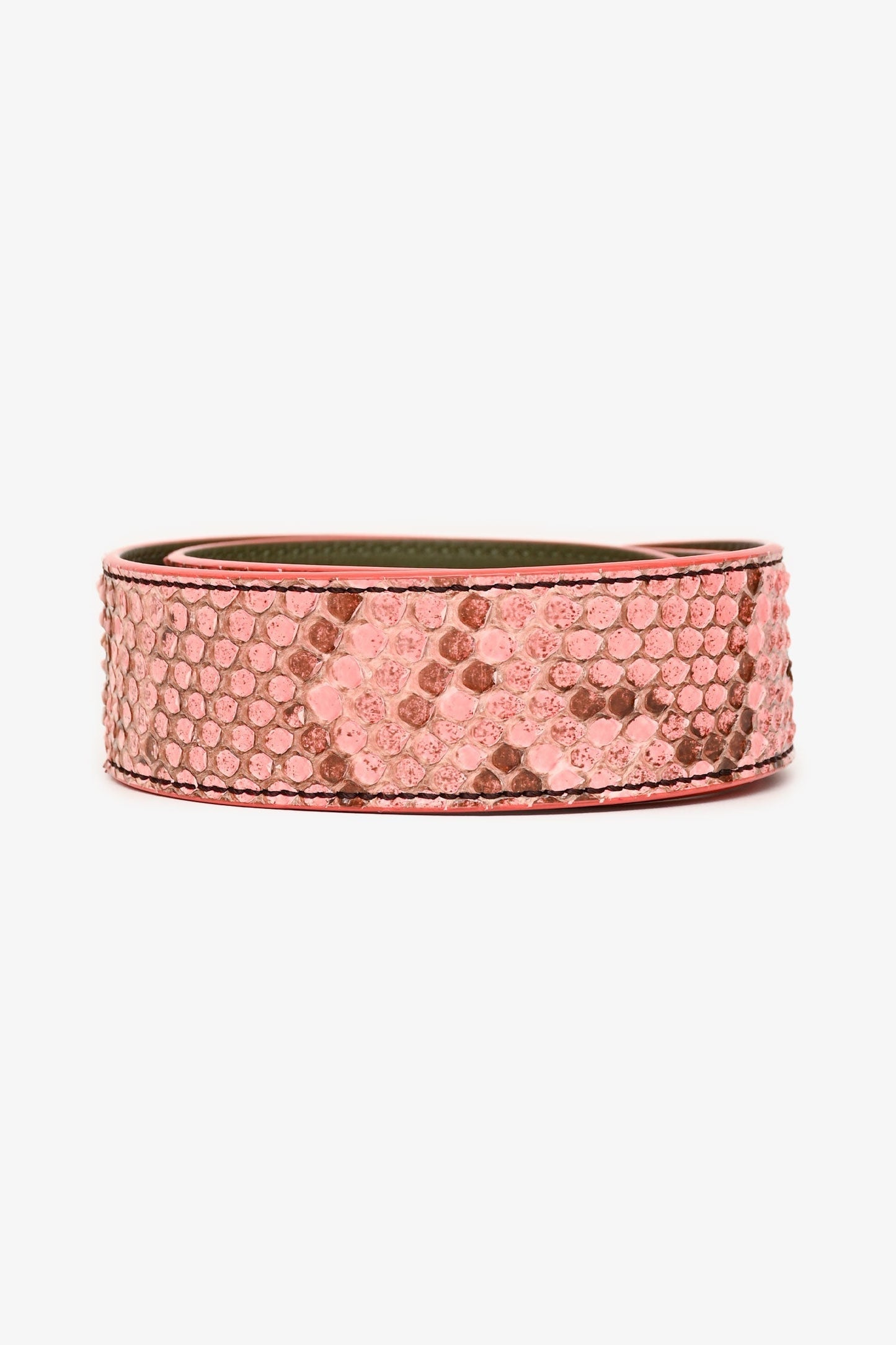 Fendi Orange/Green Python Leather Bag Strap